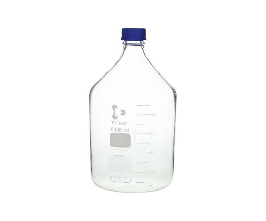 SCHOTT/DURAN2-077-07ねじ口瓶丸型白（デュラン(R)）青キャップ付５０００ｍＬ【1本】(as1-2-077-07)