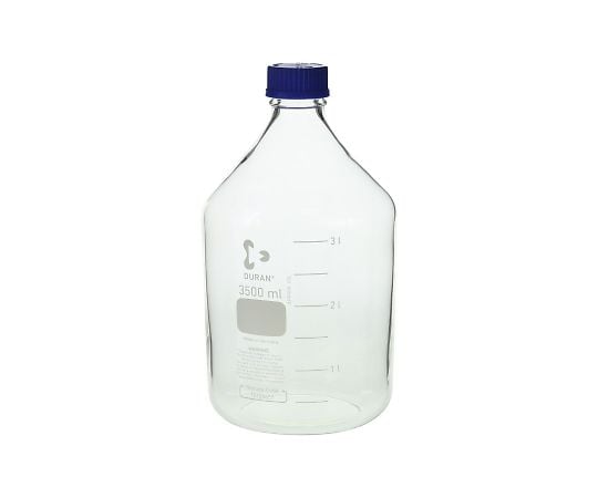 SCHOTT/DURAN2-077-11ねじ口瓶丸型白（デュラン(R)）青キャップ付３５００ｍＬ【1本】(as1-2-077-11)