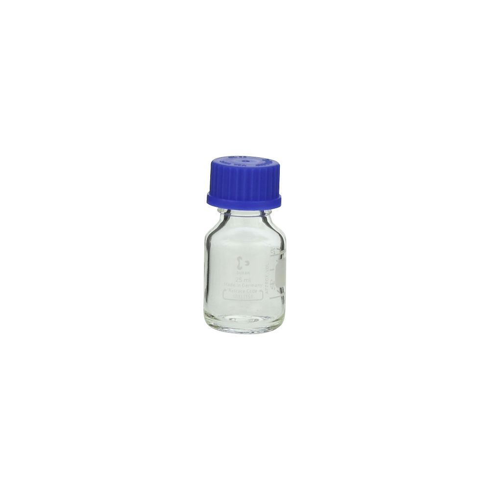 2-077-12 ねじ口瓶丸型（デュラン（R）） 青キャップ付 25mL 【AXEL