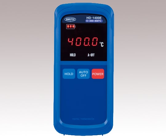 2-1082-15 ハンディタイプ温度計 LED E熱電対 -200～+800℃ HD-1400E