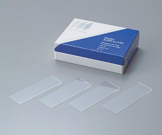 マツナミ2-154-01白スライドグラスＳ１１１１縁磨Ｎｏ．１１００枚入【1箱(100枚入)】(as1-2-154-01)