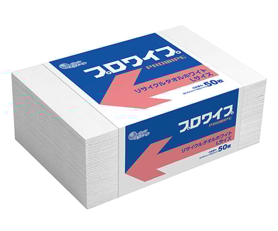 エリエール(大王製紙)2-1621-07プロワイプ・リサイクルタオル６００×３８０ｍｍホワイト帯止めＬ【1箱(50枚×12袋入)】(as1-2-1621-07)