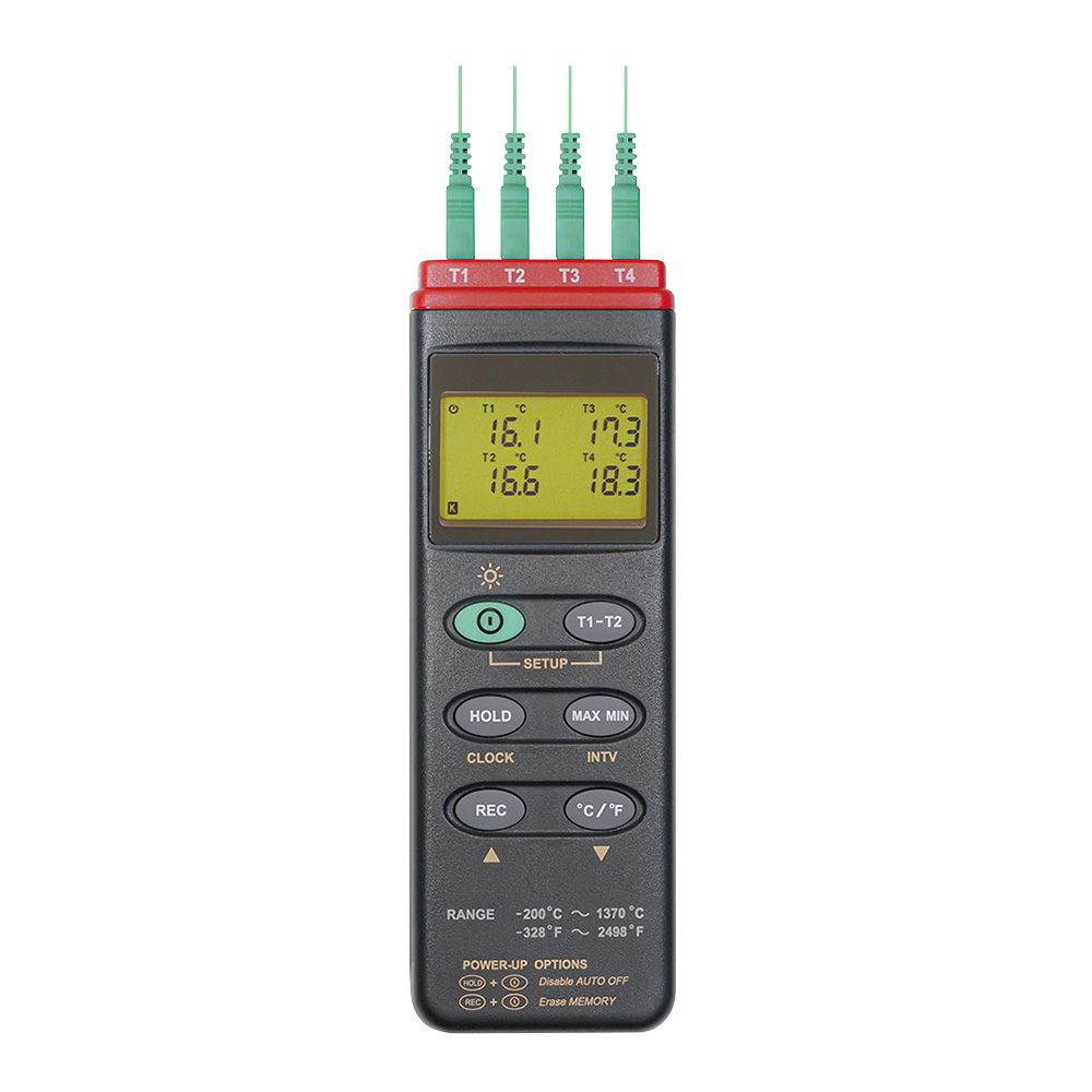 4チャンネルデジタル温度計（データロガー内蔵型） 校正証明書付 MT-309