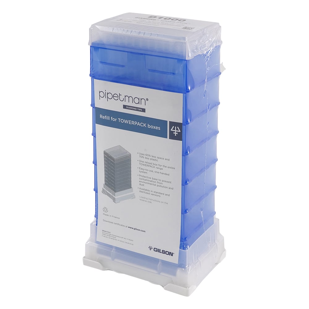 ダイアモンドチップ　タワーパック　D1000　未滅菌　100～1000μL　96本×7箱