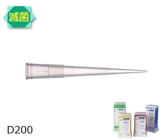 ダイアモンドチップ　タワーパック　D200ST　滅菌済　2～200μL　96本×10箱　F167203