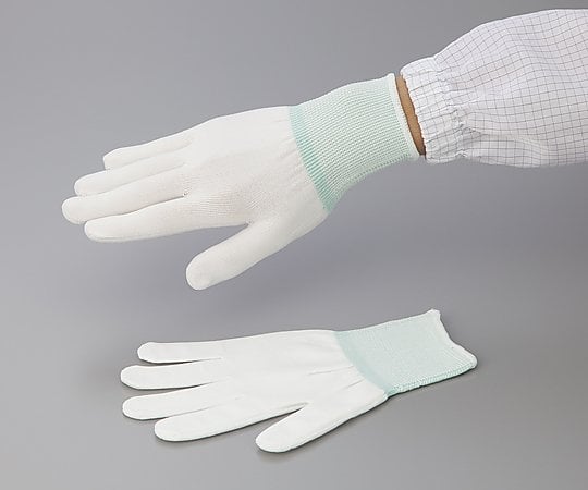 アズピュア（アズワン）2-2142-03　アズピュアインナー手袋　(オーバーロックタイプ)　ポリエステル製　M　10双入　