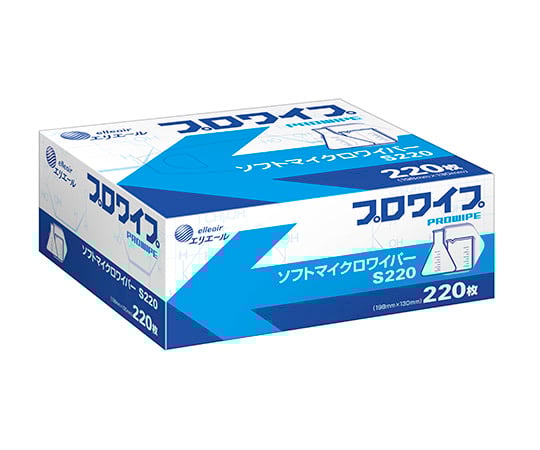 エリエール(大王製紙)2-2624-04プロワイプ・ソフトマイクロワイパーＳ２２０１９８×１３０ｍｍＳ２２０２２０枚×３６箱【1ケース(220枚×36箱入)】(as1-2-2624-04)