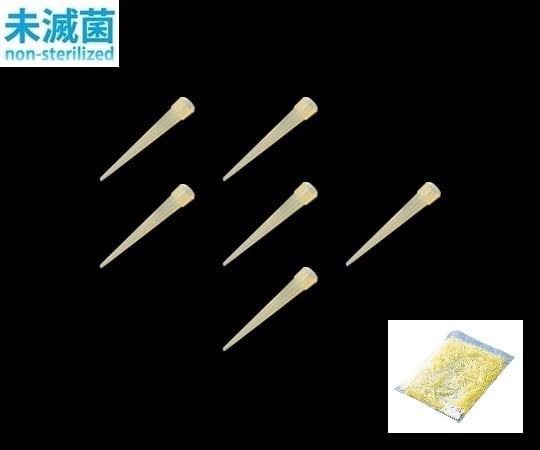 【サンプル】アズワン2-3006-04アイビスピペットチップ（バルクパック）1～200μL１０００本入イエロー【1袋(1000本入)】(as1-2-3006-04)