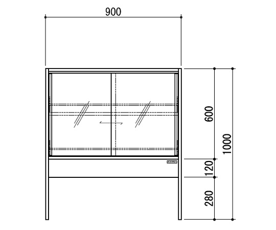 取扱を終了した商品です］試薬棚（ホワイトタイプ・片面型） ガラス戸