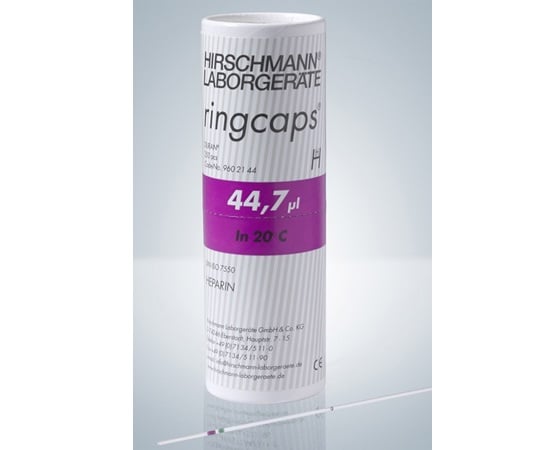 アズワン2-454-12リングキャップス４４．７μＬヘパリン処理１目盛２５０本入り【1箱(250本入)】(as1-2-454-12)
