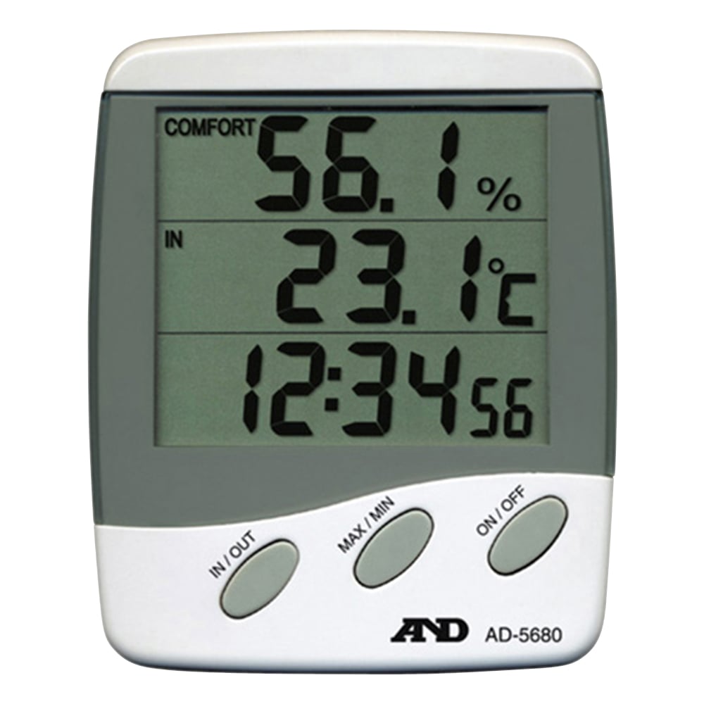 2-7397-01 外部センサー付き温湿度計(快適さのめやすを表示) AD-5680