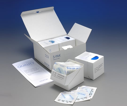 【滅菌】Merck2-7557-01滅菌済フィルターＳ－Ｐａｋ（ＴＭ）メンブレン白色黒格子０．２２μｍ１５０枚×４組入【1箱(150枚×4組入)】(as1-2-7557-01)