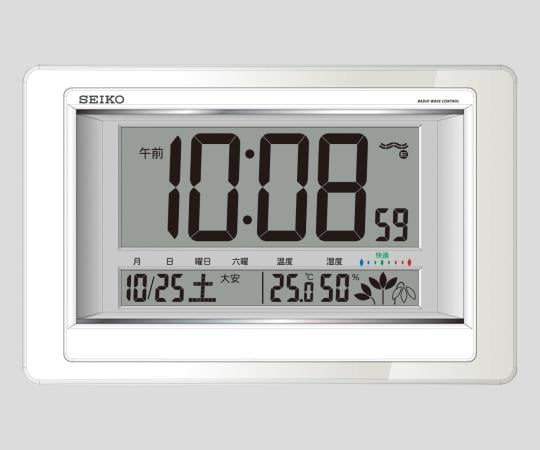 セイコー2-7730-11温度湿度計付電波デジタル時計SQ432W【1台】(as1-2-7730-11)