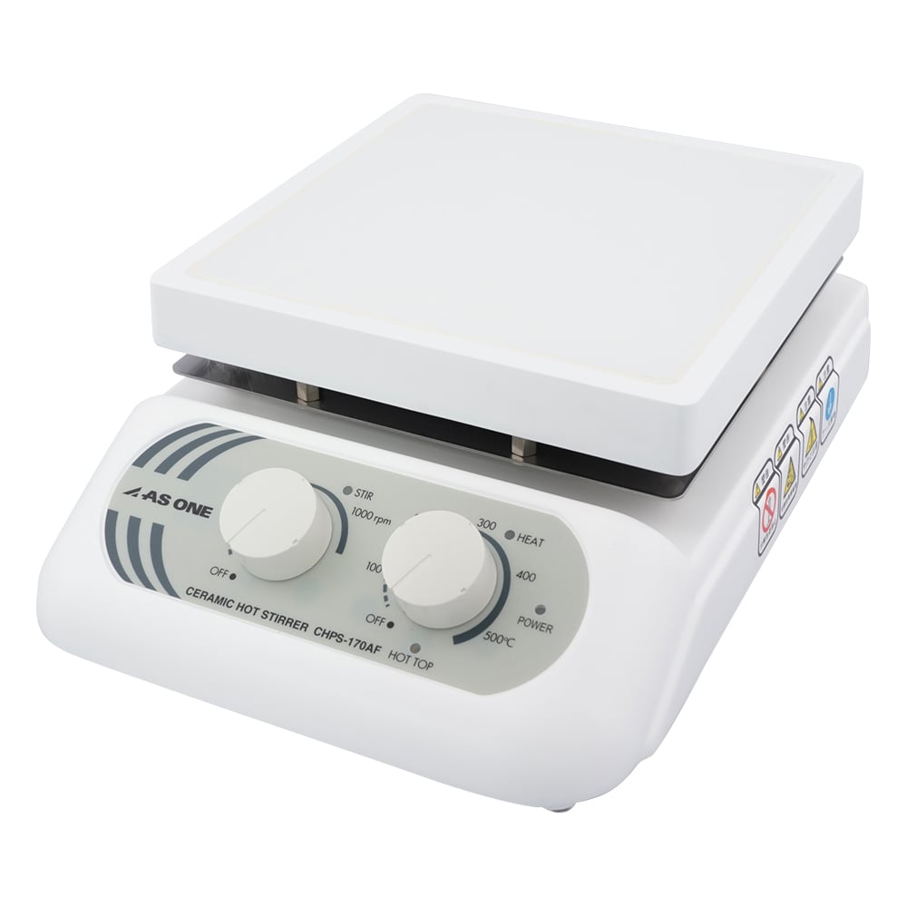 セラミックホットスターラー（アナログタイプ） 550℃ 175×178mm 出荷前点検検査書付