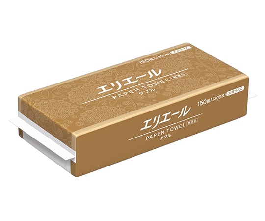 エリエール(大王製紙)2-8302-01ペーパータオル無漂白ダブル大判2枚重ね230×248mm300枚×25袋【1箱(300枚×25袋入)】(as1-2-8302-01)