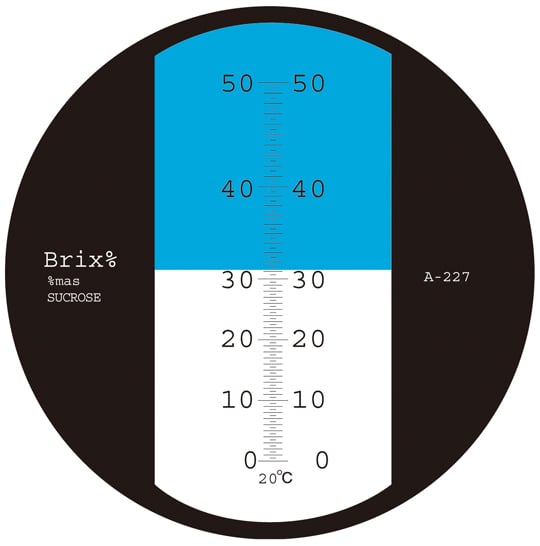 2-8463-01 手持屈折計 高温対応 Ｂｒｉｘ０．０～５０．０％ H-50