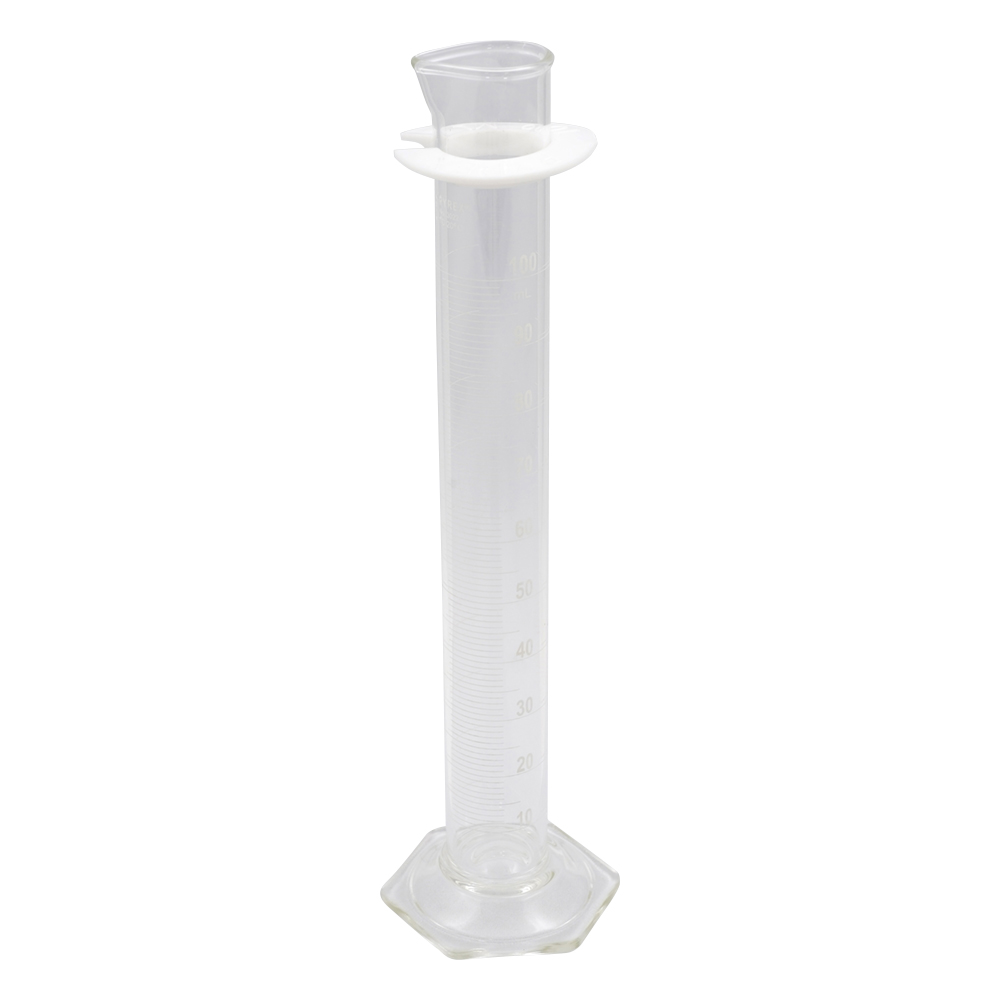 メスシリンダー PYREXR バンパー付 100mL 校正証明書付