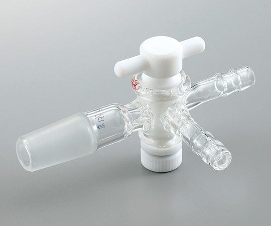 2-9605-02ジョイント付三方コックテフロンコックTS19/38【1個】(as1-2-9605-02)