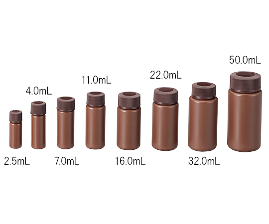 2-9630-05 PPバイアル瓶 16mL 褐色 PV-4（褐色）