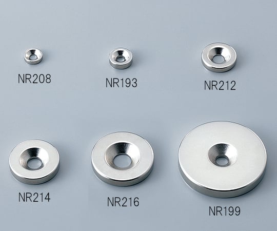 2-9795-05 ネオジム磁石（丸型・皿穴付） φ25 10個入 NR216