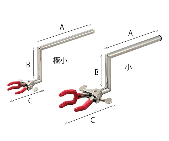 両開きクランプ（ビニール被膜）　クランク型　極小