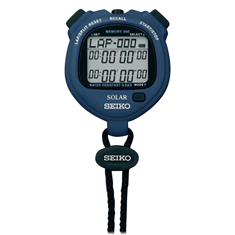 デジタルストップウォッチ（ソーラー充電型）ブルー 校正証明書付