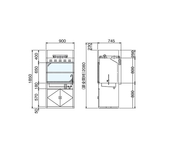 【大型商品※送料別途】アズワン3-1369-12　ラボドラフト（SUS製・W900・オールシンクタイプ） ZSSF-900