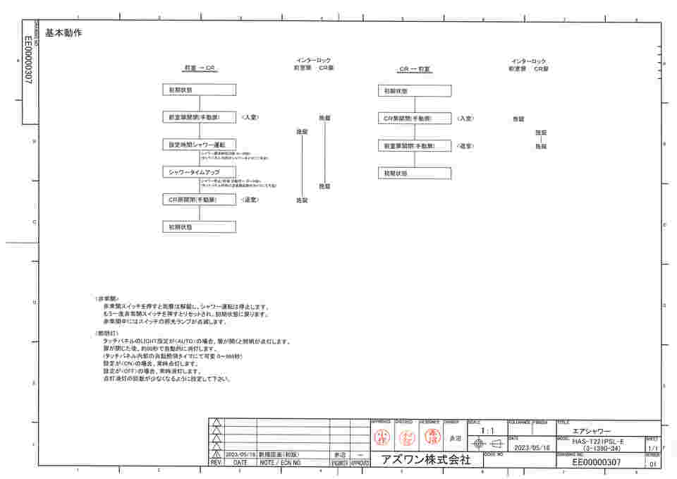 3-1390-34 エアシャワー HAS-T221PSL-E 【AXEL】 アズワン