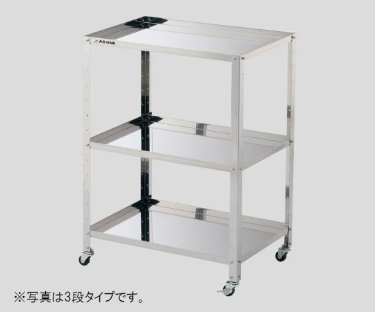 【組立】アズワン3-1556-02枠付きステンレスワゴンレギュラー３段４６０×３１０×８０９ｍｍ【1台】(as1-3-1556-02)
