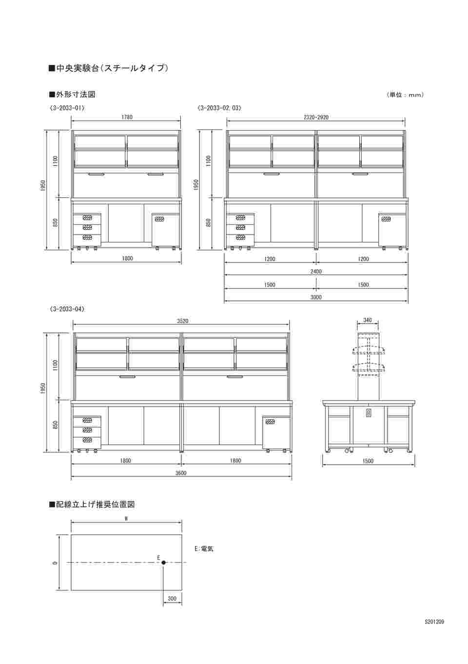 取扱を終了した商品です］中央実験台 AA-1815K-RAC 3-2033-01 【AXEL