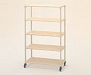 【送料定額】【組立】3-298-04ポールシェルフ１５００ｍｍ５段キャスター【1台】(as1-3-298-04)