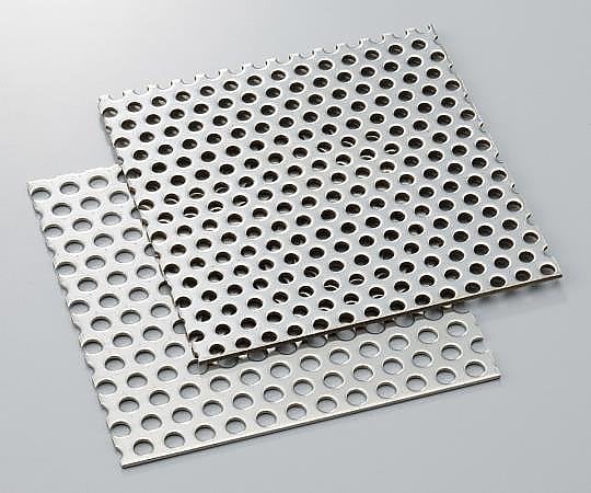 3-3153-05 パンチング板 （SUS304） φ5mm穴 450×600×0.8 φ5×8P-4560