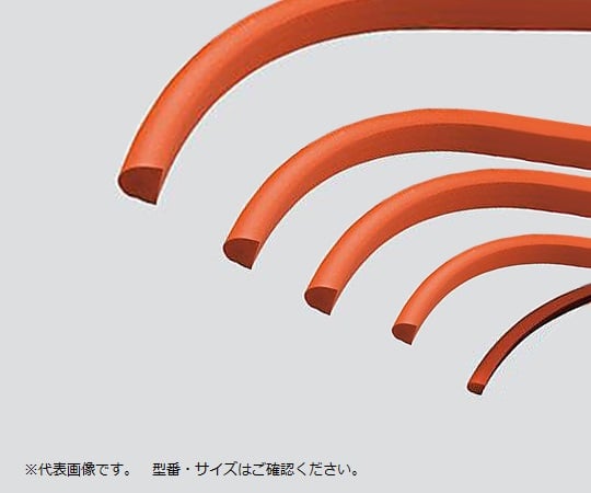 3-3218-19 シリコーンスポンジ紐（赤）甲丸 １３ｍｍ×１５ｍｍ