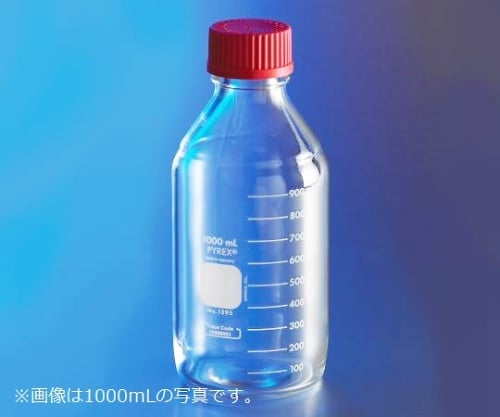 3-3308-02 メディウム瓶 PYREX(R)・赤耐熱キャップ付き 250ml 1395-250HTC