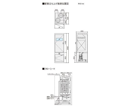 3-3923-13 湿式スクラバーユニット (室内設置型) 風量：30m3/min SC-30