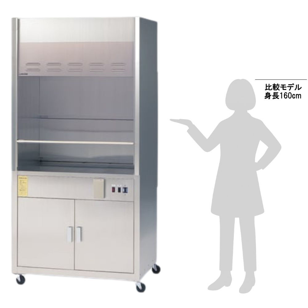 3-4048-33 コンパクトドラフト900（ステンレス製）給排水無 標準ファン