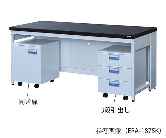 3-4113-01 サイド実験台 スチールタイプ・フラット・ワゴン付き １２００×６００×８００mm ERA-1260K