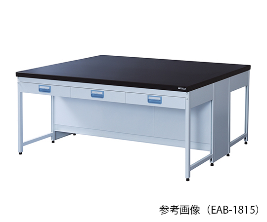 3-4127-03 中央実験台 スチールタイプ・吊り引き出し 2400