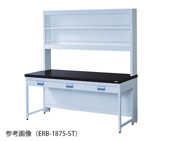 サイド実験台　スチールタイプ・吊り引出し・試薬棚付き　１８００×９００×８００／１９００mm