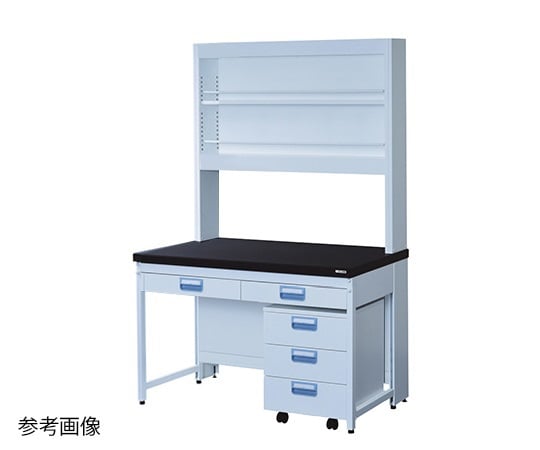 サイド実験台　スチールタイプ・吊り引出し・試薬棚・ワゴン付き　１２００×６００×８００／１９００mm