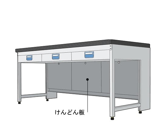 3-4158-02 けんどん板 スチール実験台交換用化粧板 サイドW1200用 E