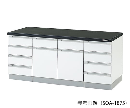 3-4183-11 サイド実験台 (木製タイプ) 1800×750×800 mm SOA-1875