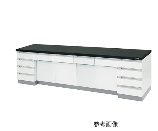 3-4186-13 サイド実験台 木製タイプ (3000×900×800mm) SQA-3090 【AXEL