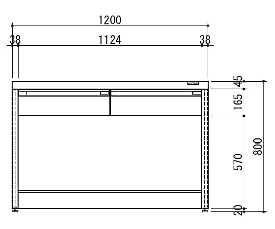 【特大】アズワン3-4194-02サイド実験台ホワイト天板・フレームタイプ１２００×７５０×８００【1台】(as1-3-4194-02)