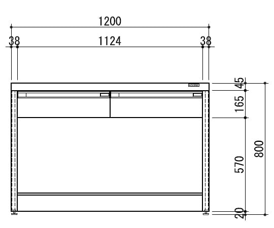 【特大】アズワン3-4195-02サイド実験台ホワイト天板・フレームタイプ１２００×９００×８００【1台】(as1-3-4195-02)