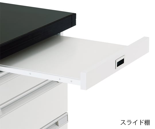 【大型商品※送料別途】アズワン3-4347-11　サイド実験台 (木製タイプ・スライド棚付き) 450×750×800 mm　SIA-475SD