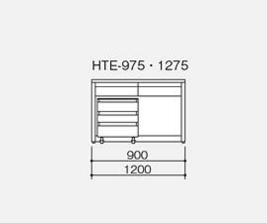 【大型商品※送料別途】アズワン3-4349-12　サイド実験台 (フレ-ムタイプ) 900×750×800 mm　HTE-975