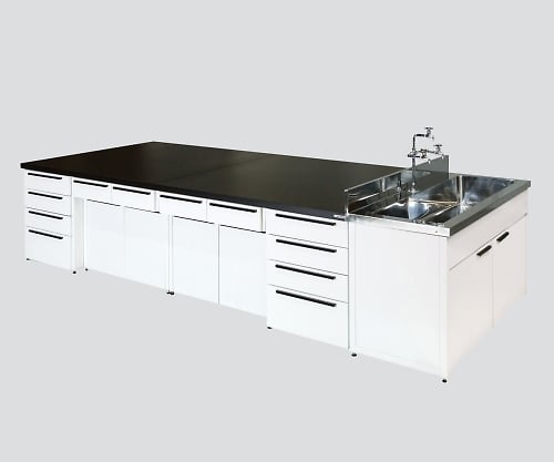 3-4491-01 Central Laboratory Bench Steel Unit, Riser Type 2400 x 1200 x ...