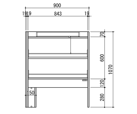 取扱を終了した商品です］試薬棚（片面型） ガラス戸付き TEA-1200 3-5778-02 【AXEL】 アズワン