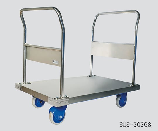 3-4799-07静音ステンレス台車両ハンドル積載荷重300kg【1個】(as1-3-4799-07)